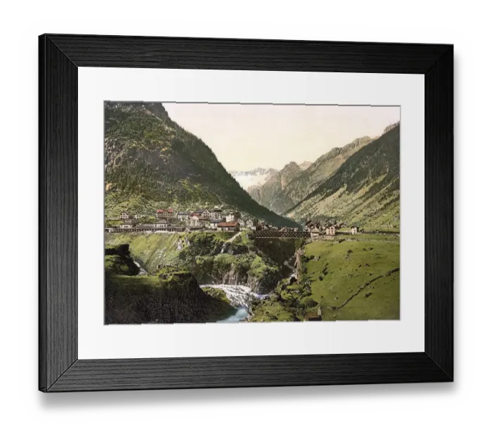 Framed Print : Goschenen, general view, St. Gotthard Railway Framed Print : Goschenen, general view, St. Gotthard Railway