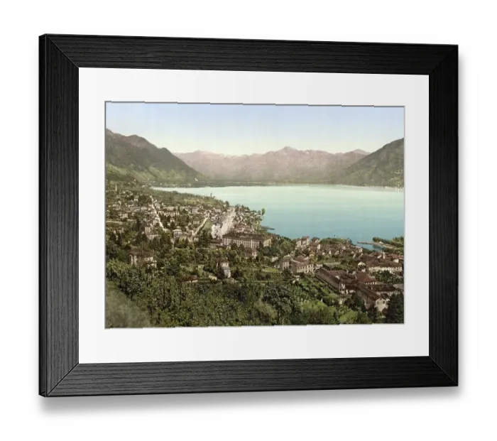 Framed Print : View of the town of Locarno in Ticino in Switzerland