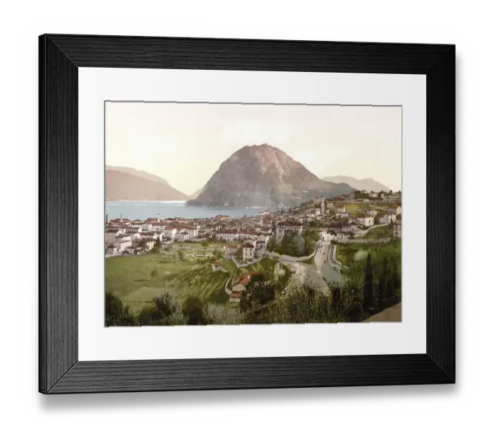 Framed Print : Lugano, from Massagno, Ticino, Switzerland
