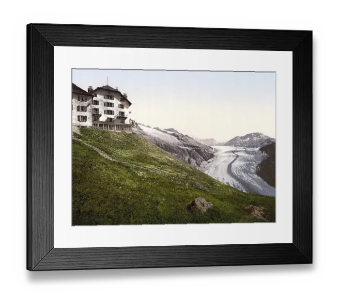 Framed Print : The Great Aletsch Glacier is the largest and longest glacier in the Alps in terms of area