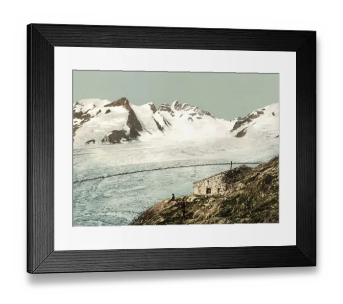 Framed Print : Konkordiahuette, eine mountain lodge der Sektion Grindelwald in den Berner Alpen Framed Print : Konkordiahuette, eine mountain lodge der Sektion Grindelwald in den Berner Alpen