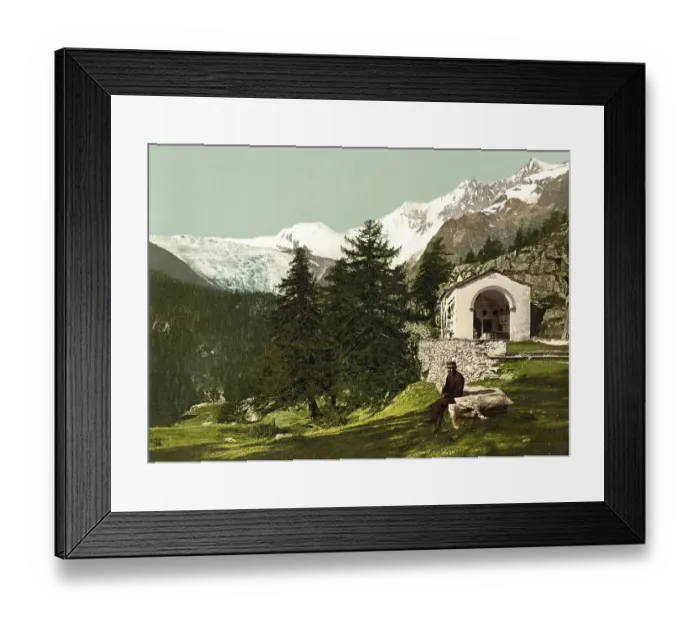 Framed Print : Eine Kapelle in der Naehe von Saas Fee