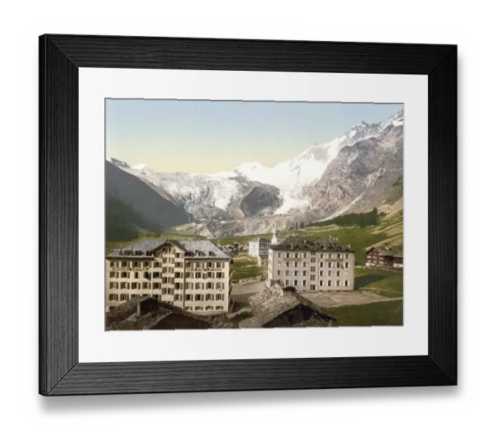 Framed Print : Hotels in Saas-Fee, Gemeinde im Kanton Wallis