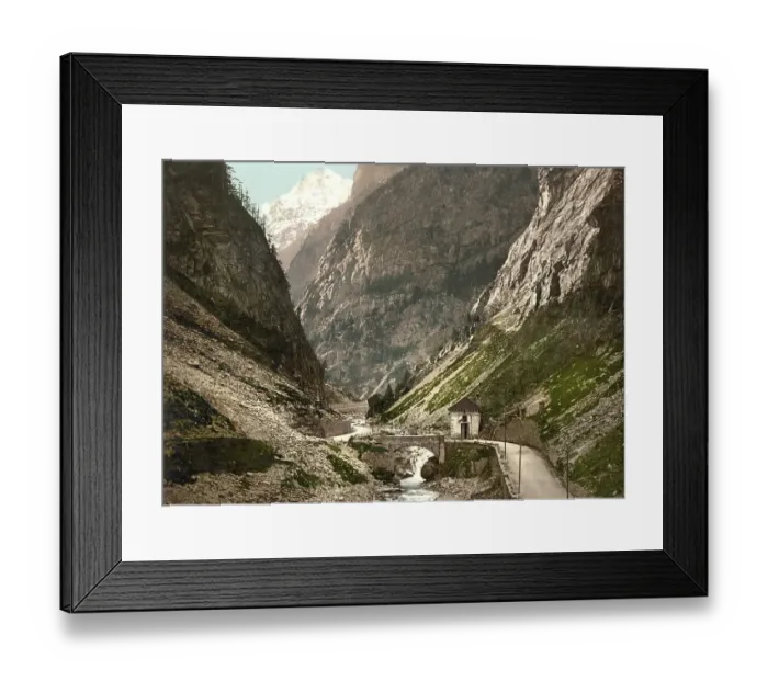 Framed Print : The Simplon Pass in the Gondo Gorge