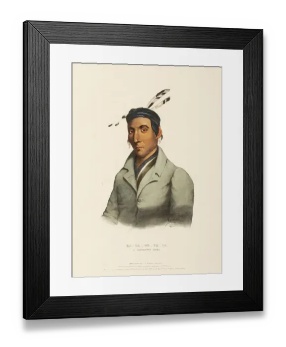 Framed Print : Ka-Ta-Wa-Be-Da. A Chippeway Chief (1841)