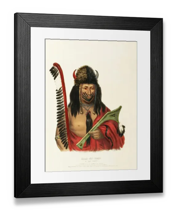 Framed Print : Kish-Ke-Kosh. A Fox Brave (1838)