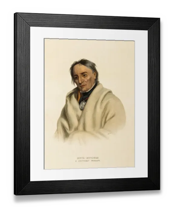 Framed Print : Meta-Koosega. A Chippeway Warrior (ca) Framed Print : Meta-Koosega. A Chippeway Warrior (ca)