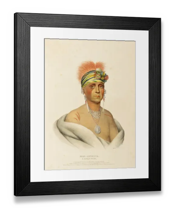 Framed Print : Mon-Chonsia. A Kansas Chief (1842) Framed Print : Mon-Chonsia. A Kansas Chief (1842)