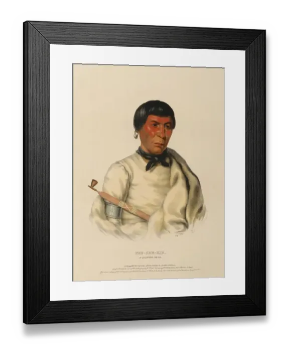 Framed Print : Pee-Che-Kir, A Chippewa Chief (1843) Framed Print : Pee-Che-Kir, A Chippewa Chief (1843)