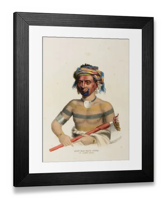 Framed Print : Shau-Hau-Napo-Tinta. An Ioway Chief (ca)