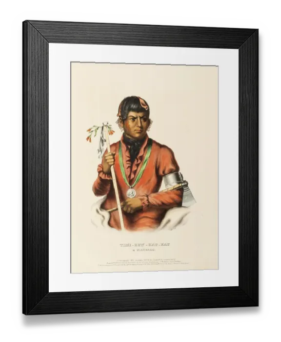 Framed Print : Tshi-Zun-Hau-Kau. A Winnebago (1842) Framed Print : Tshi-Zun-Hau-Kau. A Winnebago (1842)