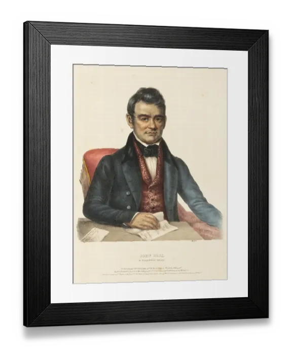 Framed Print : John Ross. A Cherokee Chief (1843)
