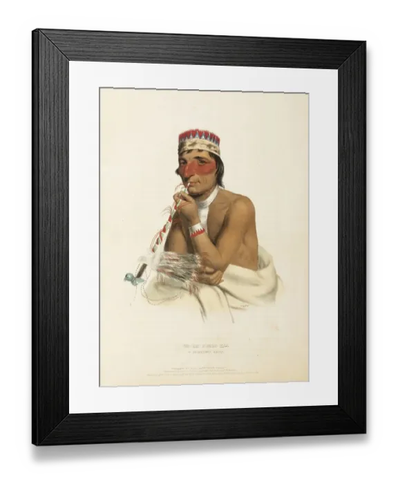 Framed Print : Wa-Em-Boesh-Kaa. A Chippeway Chief (1838)