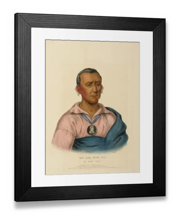 Framed Print : Wat-Che-Mon-Ne, An Ioway Chief (1838) Framed Print : Wat-Che-Mon-Ne, An Ioway Chief (1838)