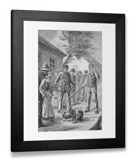 Framed Print : Folk games in Holstein in the 19th century