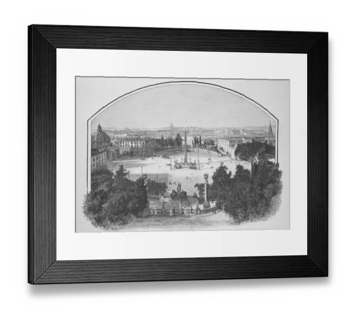 Framed Print : The Piazza del Popolo in Rome, seen from the terrace of Monte Pincio Framed Print : The Piazza del Popolo in Rome, seen from the terrace of Monte Pincio