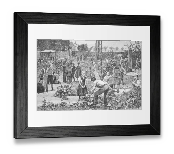 Framed Print : Gardening, School, Children in the community school garden in Friedenau near Berlin