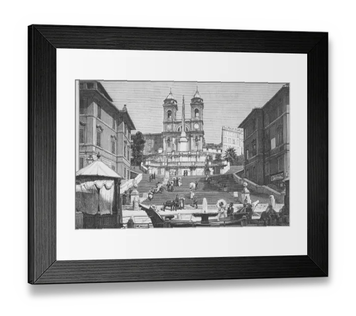 Framed Print : The Spanish Steps in Rome around 1895