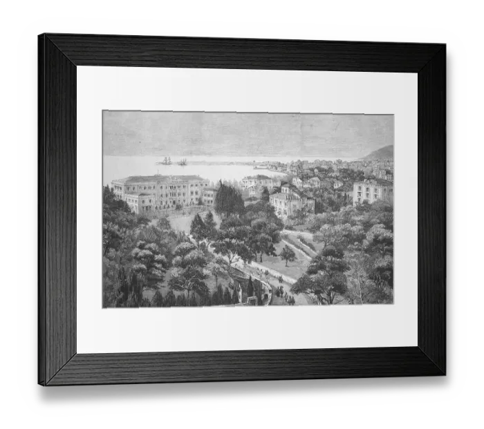Framed Print : View of San Remo in 1898, Italy
