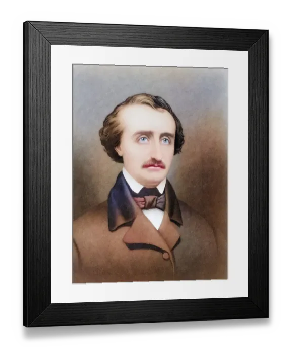 Framed Print : Edgar Allan Poe, 1809 to 1849, American writer