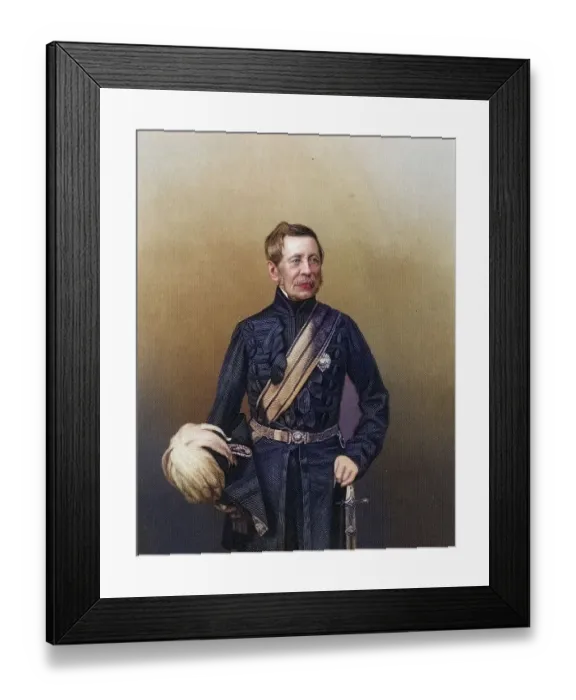 Framed Print : John Fox Burgoyne (1782-1871) : English military engineer: served under Wellington in the Napoleonic Wars