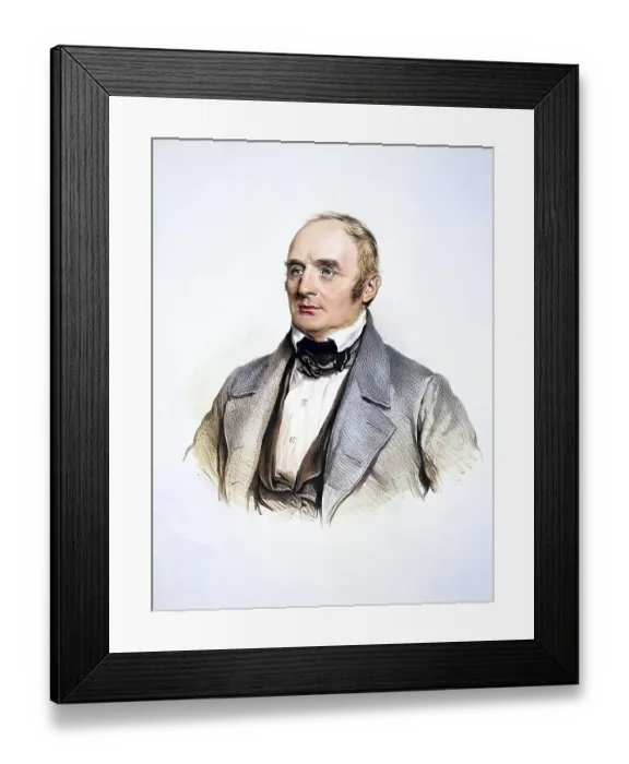 Framed Print : Franz Fleischhacker, around 1845 civil servant in Vienna