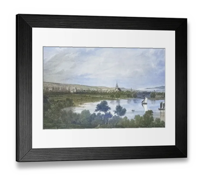 Framed Print : Historical view, 19th century, of the city of Neubrandenburg Framed Print : Historical view, 19th century, of the city of Neubrandenburg