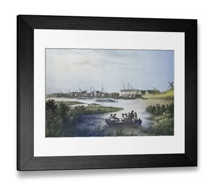Framed Print : Historical view, 19th century, of the town of Wittenberg
