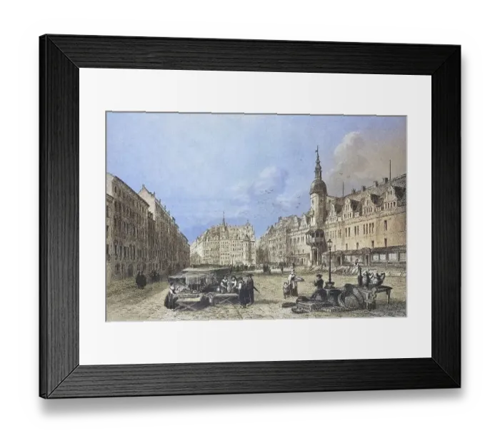 Framed Print : Historical view, 19th century, of the city of Leipzig Framed Print : Historical view, 19th century, of the city of Leipzig