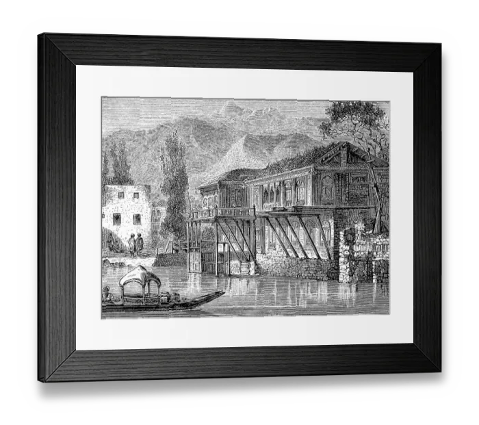 Framed Print : View of a village in Kashmir, India Framed Print : View of a village in Kashmir, India