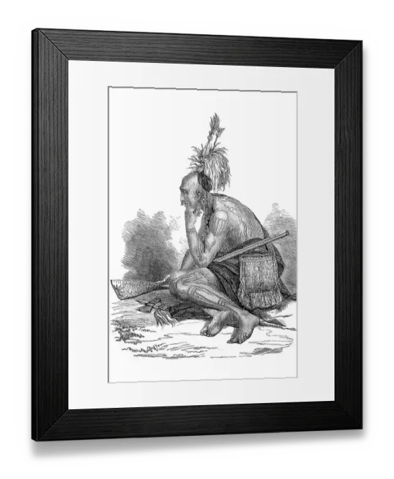 Framed Print : Indian chief with tattoo, Sioux Framed Print : Indian chief with tattoo, Sioux