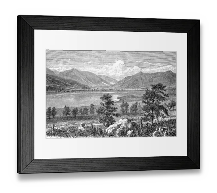 Framed Print : Landscape in the Rocky Mountains with Lake Jumeaux and the sources of the Arkansas River
