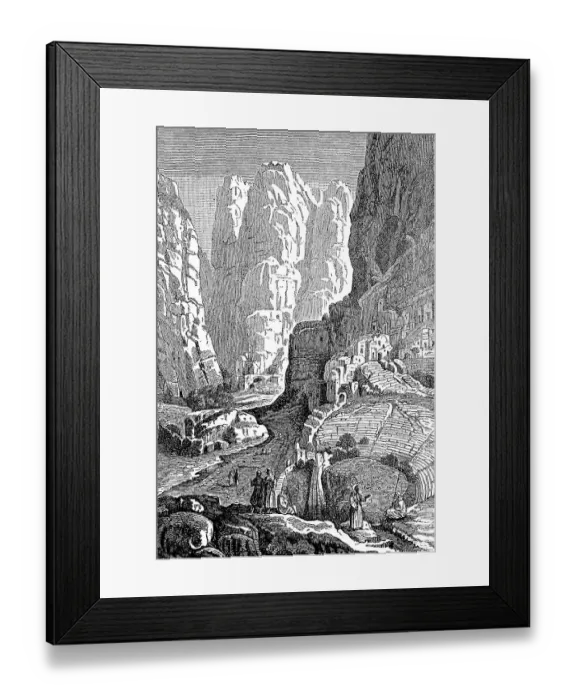 Framed Print : Ruins of Petra in Jordan in 1890  /  Ruins of Petra in Jordan in 1890