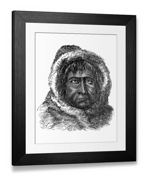 Framed Print : Indians, here an Eskimo man, Inuit Framed Print : Indians, here an Eskimo man, Inuit