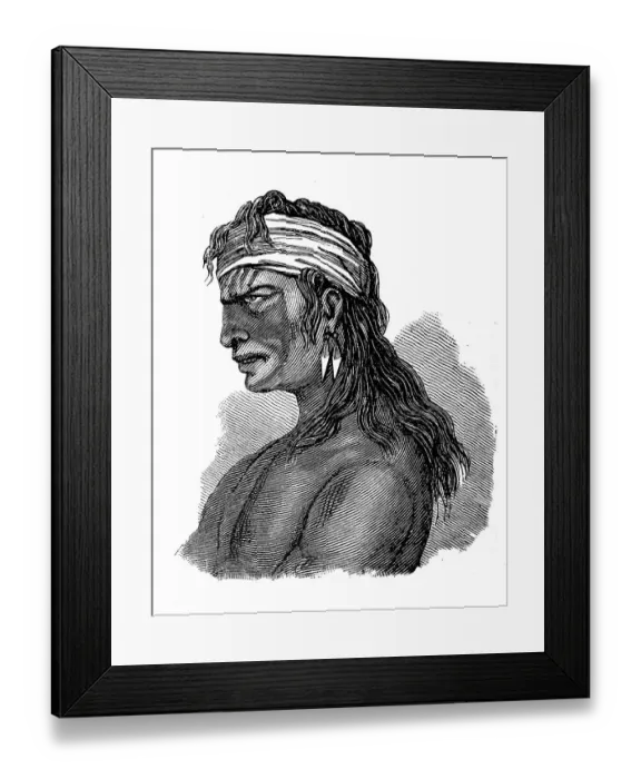 Framed Print : Indians, here a man from Patagonia