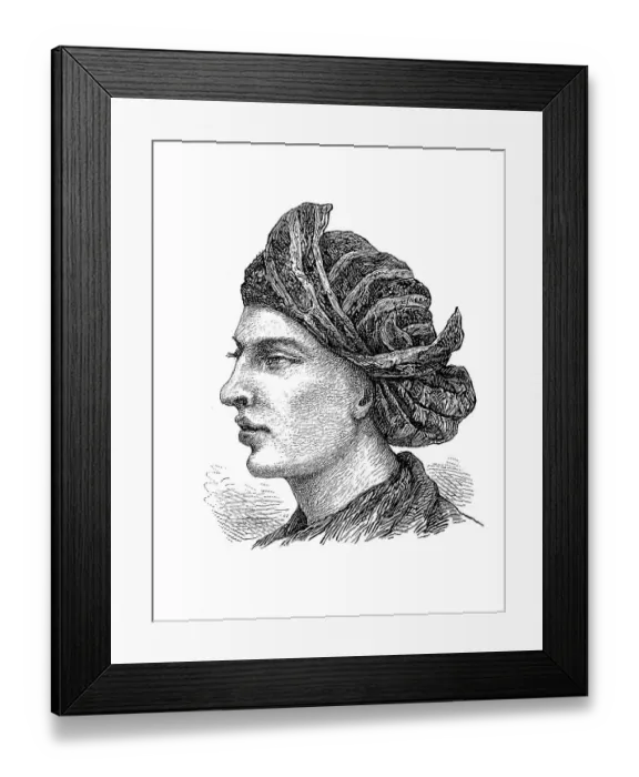 Framed Print : Types of Asian peoples, Malay  /  Typen asiatischer Voelker