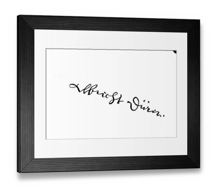 Framed Print : Signature, manuscript by Abrecht Duerer Framed Print : Signature, manuscript by Abrecht Duerer