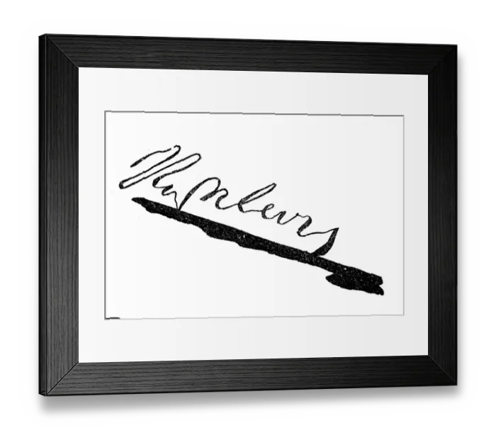 Framed Print : Signature, handwriting of Napoleon I