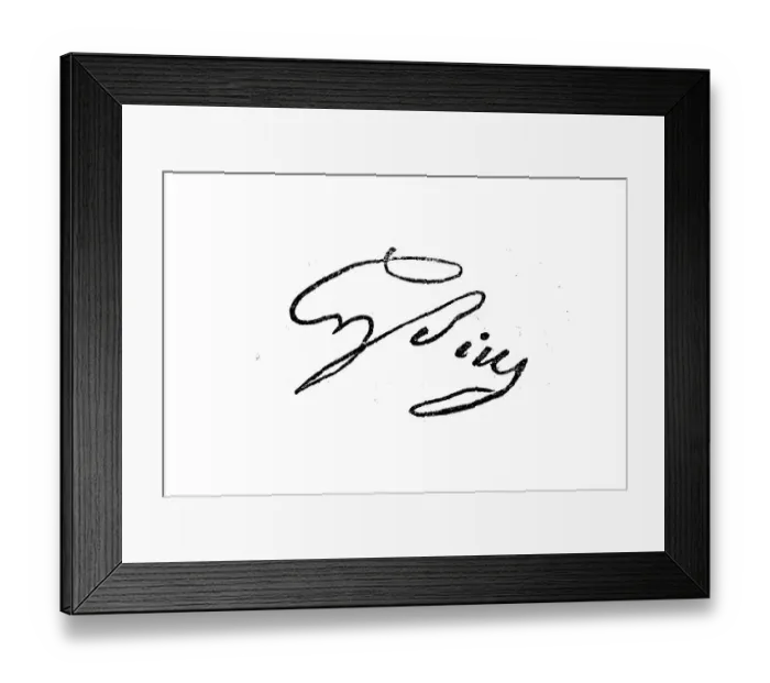 Framed Print : Signature, Lessing's handwriting