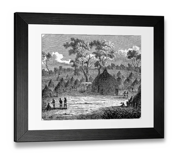 Framed Print : Massumba, residence of the King of Urua
