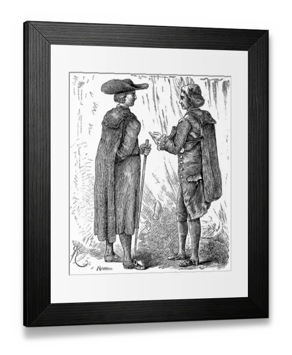Framed Print : Italian Abbate and Abbe from the 17th century