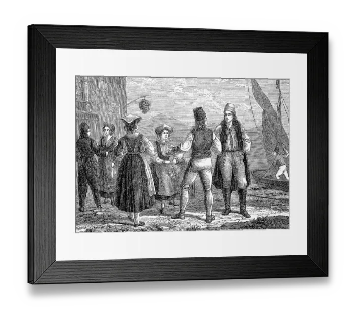 Framed Print : People in traditional costumes from Istria