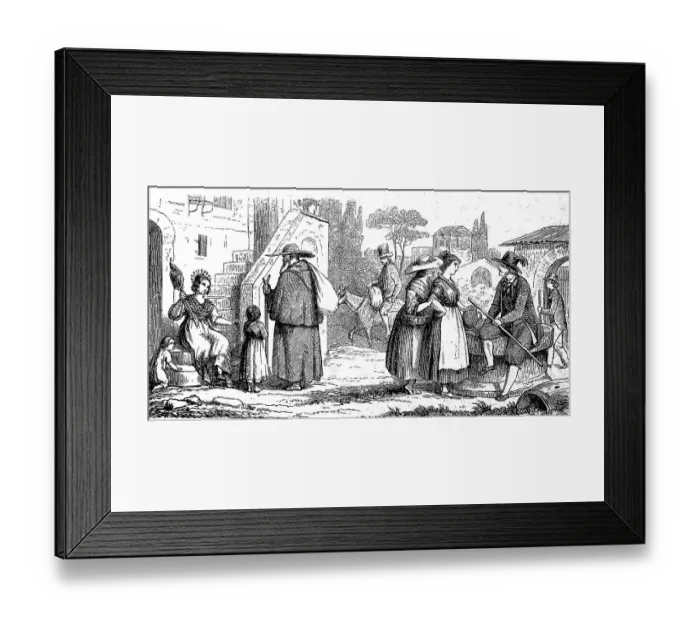 Framed Print : People from Northern Italy in typical clothing