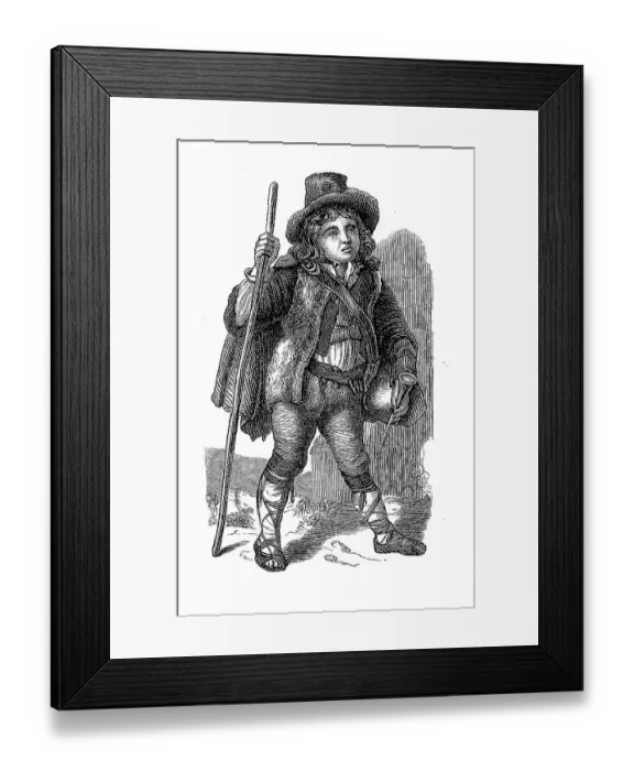 Framed Print : Roman shepherd boy in the late Middle Ages Framed Print : Roman shepherd boy in the late Middle Ages