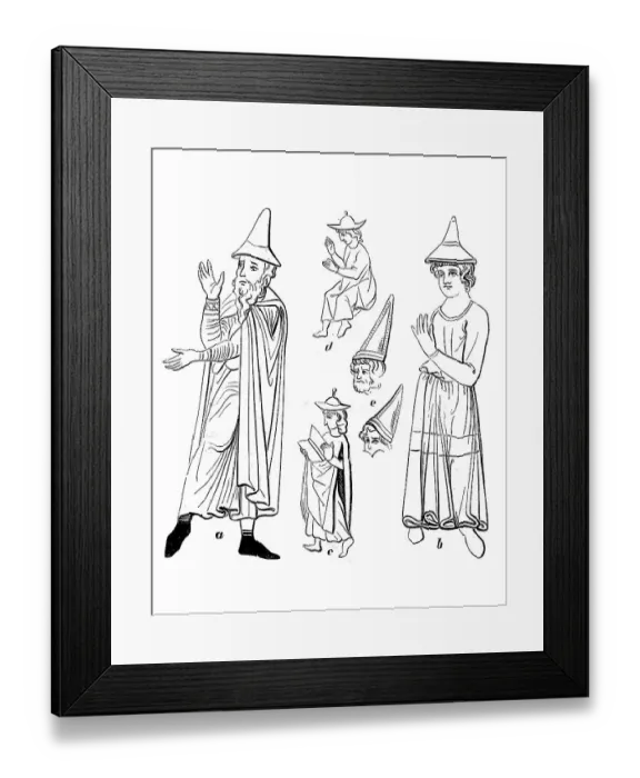 Framed Print : Prescribed traditional costume of the Jews in the Middle Ages