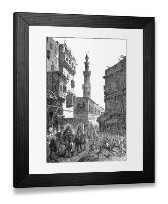 Framed Print : Street life in Cairo, Egypt, in 1880 Framed Print : Street life in Cairo, Egypt, in 1880
