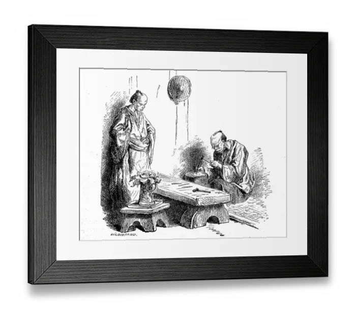 Framed Print : Gold worker, goldsmith, in Japan