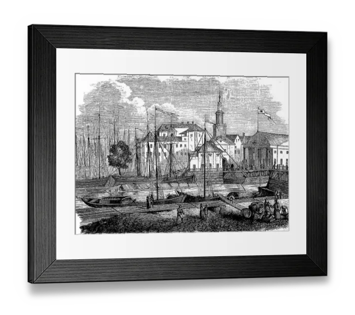 Framed Print : The harbour in Koenigsberg in Prussia Framed Print : The harbour in Koenigsberg in Prussia