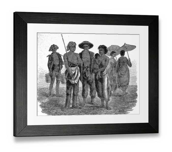Framed Print : Natives of lower tribes on the island of Java