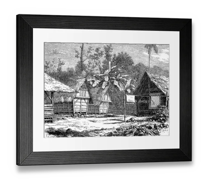 Framed Print : Village street in Buitenzorg, today Bogor